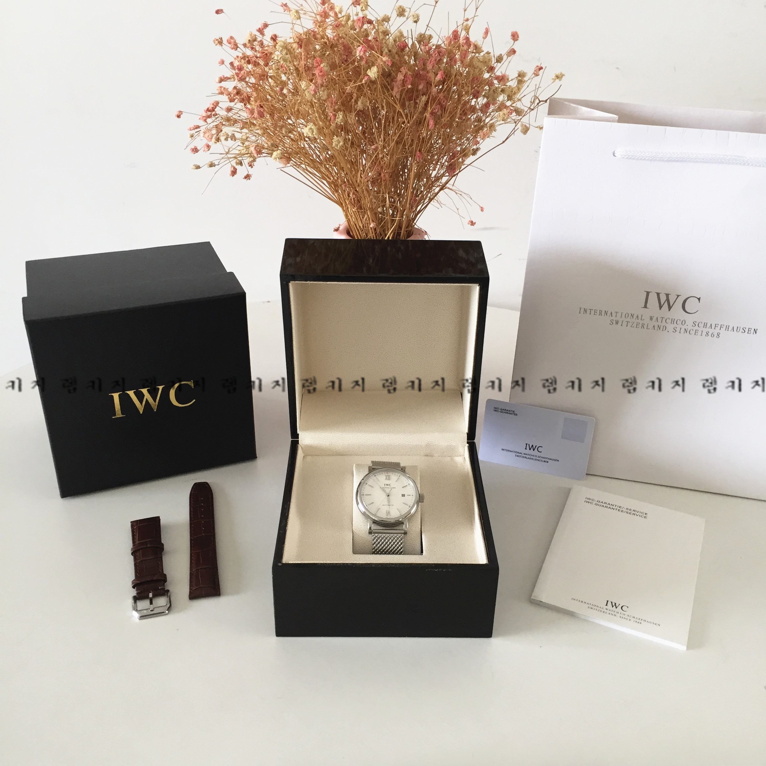 IWC 포르토피노 화이트 메쉬 메탈시계